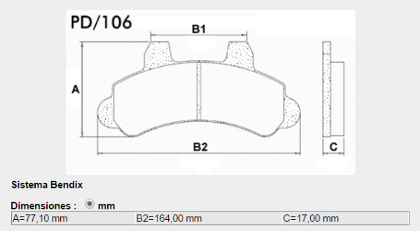 PASTILLA FRENO CHEVROLET S/AMIANTO FRAS-LE