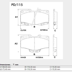 PASTILLA FRENO TOYOTA HILUX 2000/03 N FRAS-LE