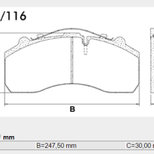 PASTILLA FRENO M.BENZ 1938.S AXOR NA, SCANIA SERIE 4 FRAS-LE - BOERO HEIL