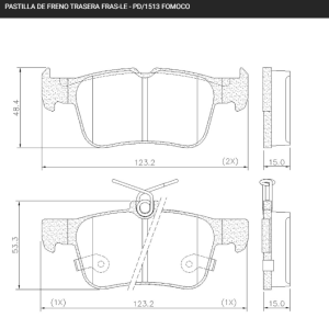 PASTILLA FRENO FORD: Mondeo (2013/…) S/AMIANTO FRAS-LE
