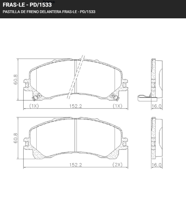 PASTILLA DE FRENO CORSA DEL . 2002-2010 S/AMIANTO FRAS-LE