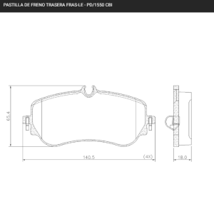 PASTILLA FRENO AMAROK V6 ( 2017/..) FRAS-LE