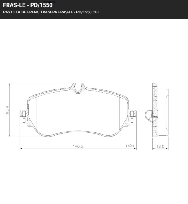 PASTILLA FRENO AMAROK V6 ( 2017/..) FRAS-LE