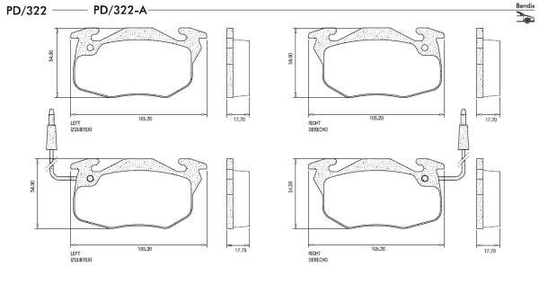 PASTILLA FREN CITROËN: Saxo 1.0 1.1 1.4; Saxo 1.6 VTL/ VTR/ VTS 16V; Saxo 1.5 D; Xantia 1.6i