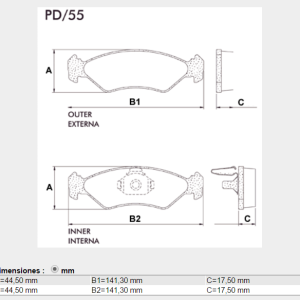 PASTILLA FRENO FORD FIESTA 1.0, 1.3, KA 1.0, 1.3, Fiesta 1.0