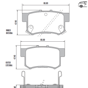 PASTILLA FRENO HONDA S/AMIANTO FRAS-LE
