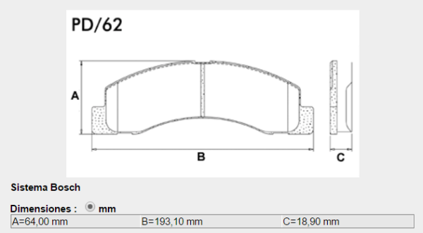 PASTILLA FRENO FORD F-100 S/AMIANTO FRAS-LE
