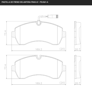 PASTILLA FRENO M.BENZ: SPRINTER 515 (2012/…) FRAS-LE