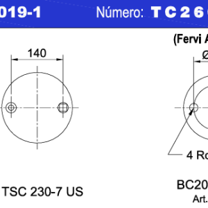 CONJ. U.S.(31-480) TIPO1 NEUMACARG 140mm DESP 0mm