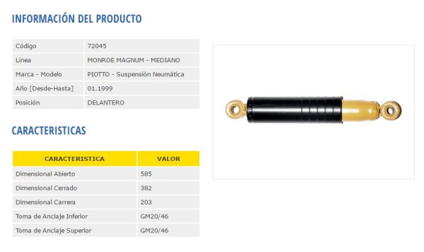 AMORTIG.SUSP.NEUM.PIOTTO / BOERO 72045 / 72065