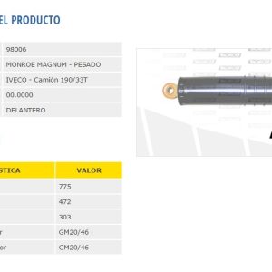 AMORTIG.FIAT CAMION 619 TC-TC1-T1 (72/87) DELANT