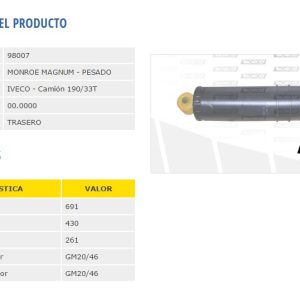 AMORTIG.FIAT 619 TRASERO FRIC ROT 98007 Ref Importado c/susp. nca.