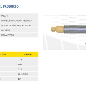 AMORTIG.FIAT IVECO EUROTRAKER DEL. 72083 C/U