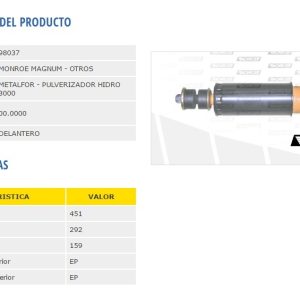 AMORTIG.PULVERIZADOR METALFOR HIDRO-3000