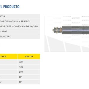 AMORTIG.CHEV.KODIAK 14-190 DEL.FRIC-ROT