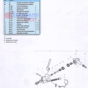 REPUESTO:PARCIAL DEL ACOPLE DE 1 LINEA
